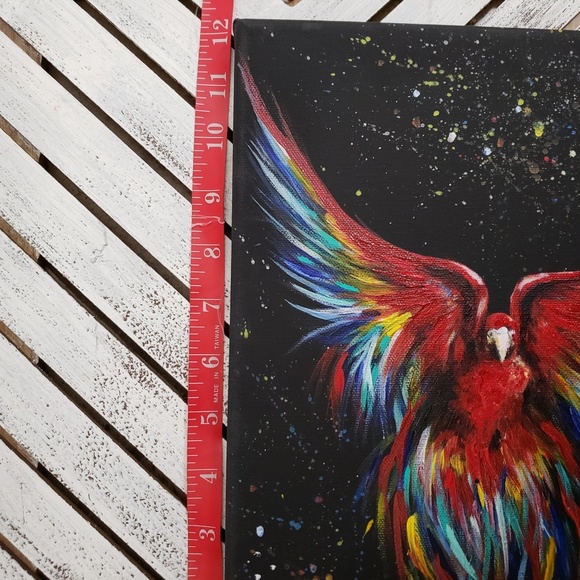 Macaw Parrot • Original Acrylic Painting on Canvas - Picture 6 of 7